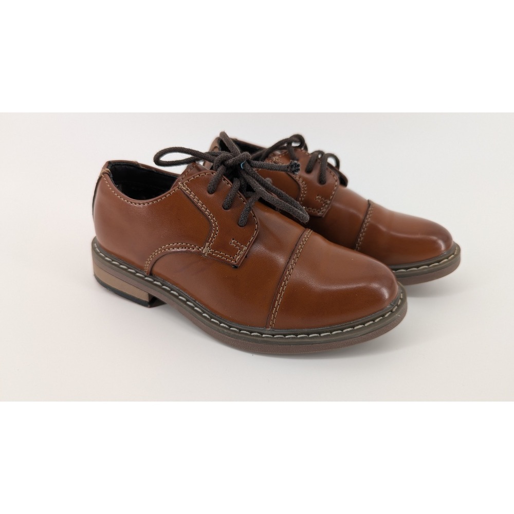 Bruno Marc Boys Cognac Brown Cap Toe Oxford Dress Shoes SBOX211K Size 10 Toddler - Picture 4 of 7